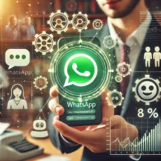 DALL·E-2024-12-12-12.49.58-An-image-that-represents-a-person-using-a-smartphone-with-the-WhatsApp-interface-visible-on-the-screen.-The-phone-is-surrounded-by-symbols-of-automati.webp
